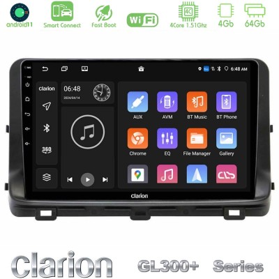 Clarion GL300+ Series 4Core Android11 4+64GB  Kia Ceed 2018-2023 Navigation Multimedia Tablet 10