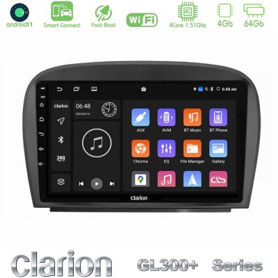 Clarion GL300+ Series 4Core Android11 4+64GB  Mercedes SL Class 2005-2011 Navigation Multimedia Tablet 9
