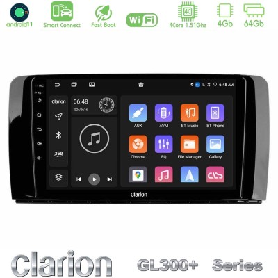 Clarion GL300+ Series 4Core Android11 4+64GB  Mercedes R Class Navigation Multimedia Tablet 9