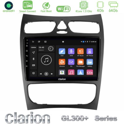 Clarion GL300+ Series 4Core Android11 4+64GB  Mercedes CLK Class W209 2000-2004 Navigation Multimedia Tablet 9