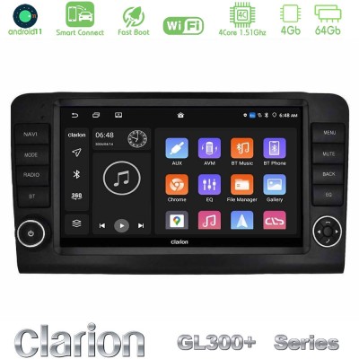 Clarion GL300+ Series 4Core Android11 4+64GB  Mercedes ML/GL Class W164 2006-2011 Navigation Multimedia Tablet 9