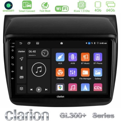 Clarion GL300+ Series 4Core Android11 4+64GB  Mitsubishi L200 Navigation Multimedia Tablet 9