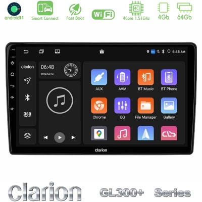 Clarion GL300+ Series 4Core Android11 4+64GB Mitsubishi Outlander 2002 – 2007 Navigation Multimedia Tablet 10