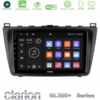 Clarion GL300+ Series 4Core Android11 4+64GB  Mazda 6 2008-2012 Navigation Multimedia Tablet 9