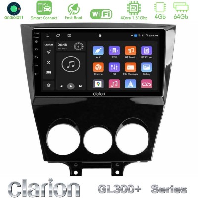Clarion GL300+ Series 4Core Android11 4+64GB  Mazda RX8 2008-2012 Navigation Multimedia Tablet 9