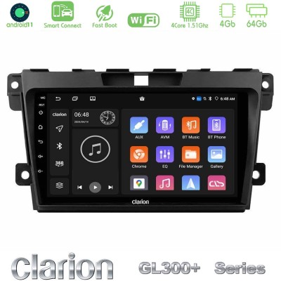 Clarion GL300+ Series 4Core Android11 4+64GB  Mazda CX-7 2007-2011 Navigation Multimedia Tablet 9