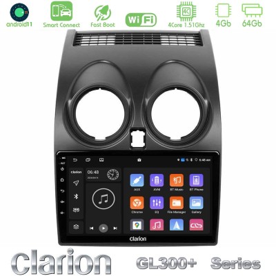 Clarion GL300+ Series 4Core Android11 4+64GB  Nissan Qashqai J10 Navigation Multimedia Tablet 9