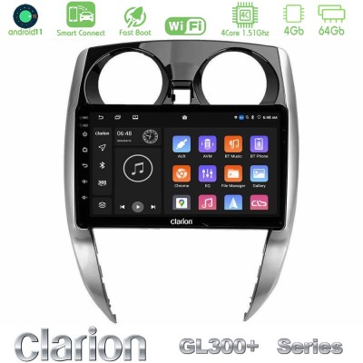 Clarion GL300+ Series 4Core Android11 4+64GB  Nissan Note 2013-2018 Navigation Multimedia Tablet 10