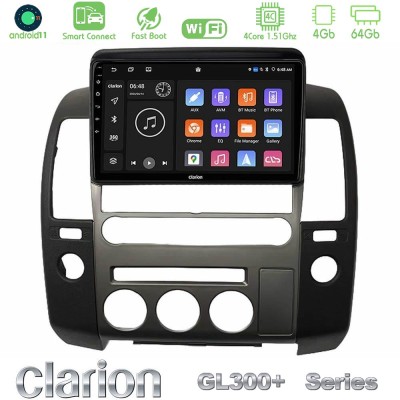 Clarion GL300+ Series 4Core Android11 4+64GB   Nissan Navara D40 2006-2012 (με εργ.οθόνη) Navigation Multimedia Tablet 9