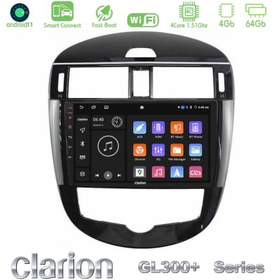 Clarion GL300+ Series 4Core Android11 4+64GB  Nissan Pulsar 2015-2018 Navigation Multimedia Tablet 9