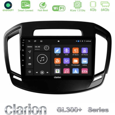 Clarion GL300+ Series 4Core Android11 4+64GB  Opel Insignia 2014-2017 Navigation Multimedia Tablet 9