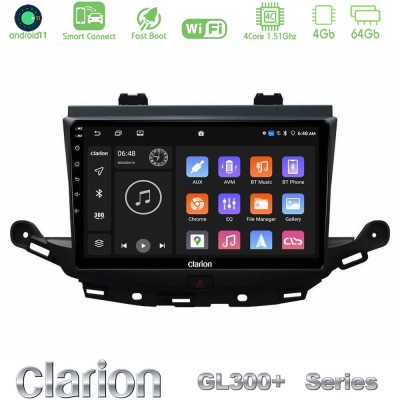 Clarion GL300+ Series 4Core Android11 4+64GB  Opel Astra K 2015-2019 Navigation Multimedia Tablet 9