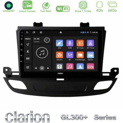 Clarion GL300+ Series 4Core Android11 4+64GB  Opel Insignia 2 2017-2020 Navigation Multimedia Tablet 9
