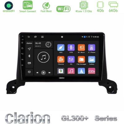 Clarion GL300+ Series 4Core Android11 4+64GB  Peugeot 3008/5008 2017-2023 Navigation Multimedia Tablet 9