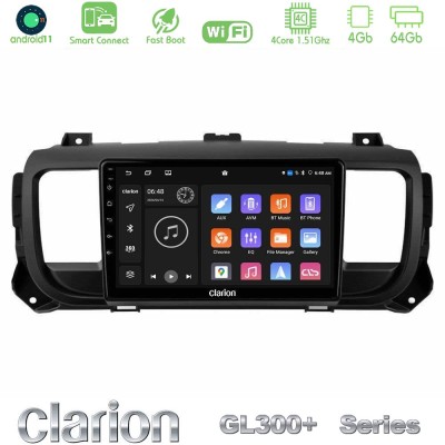 Clarion GL300+ Series 4Core Android11 4+64GB  Citroen/Peugeot/Opel/Toyota Navigation Multimedia Tablet 9