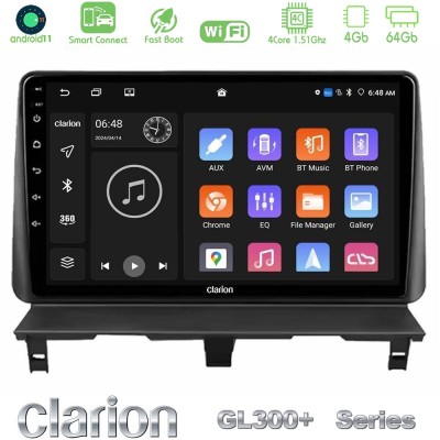 Clarion GL300+ Series 4Core Android11 4+64GB Peugeot Partner / Citroën Berlingo 2002-2008 Navigation Multimedia Tablet 9