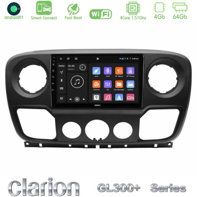 Clarion GL300+ Series 4Core Android11 4+64GB Renault/Nissan/Opel Navigation Multimedia Tablet 10