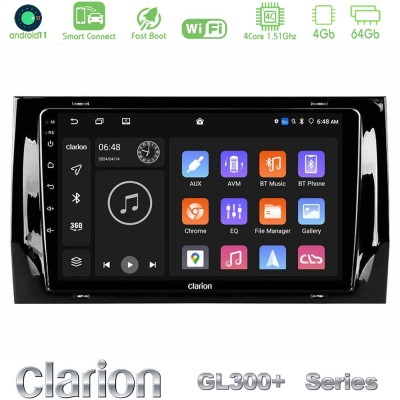 Clarion GL300+ Series 4Core Android11 4+64GB  Skoda Kodiaq 2017-> Navigation Multimedia Tablet 10