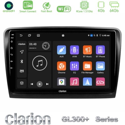 Clarion GL300+ Series 4Core Android11 4+64GB  Skoda Superb 2008-2015 Navigation Multimedia Tablet 10