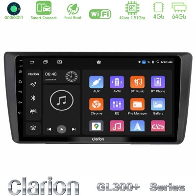 Clarion GL300+ Series 4Core Android11 4+64GB  Skoda Octavia 2004-2012 Navigation Multimedia Tablet 9