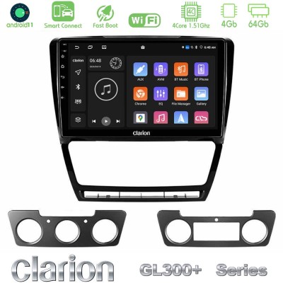 Clarion GL300+ Series 4Core Android11 4+64GB  Skoda Octavia 5 Navigation Multimedia Tablet 10