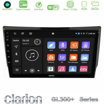 Clarion GL300+ Series 4Core Android11 4+64GB Ssangyong Rexton 2002-2006 Navigation Multimedia Tablet 9