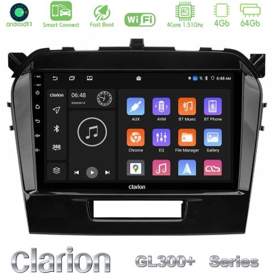 Clarion GL300+ Series 4Core Android11 4+64GB  Suzuki Vitara 2015-2021 Navigation Multimedia Tablet 9
