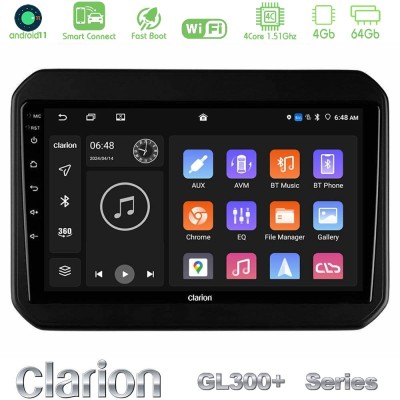 Clarion GL300+ Series 4Core Android11 4+64GB  Suzuki Ignis Navigation Multimedia Tablet 9