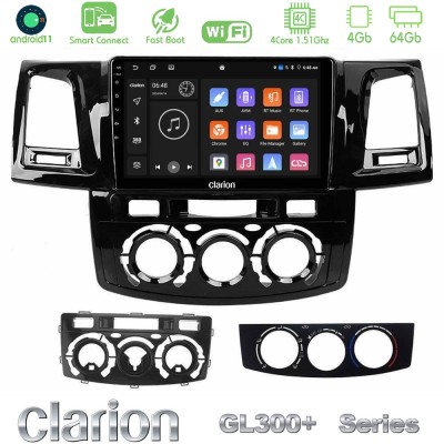 Clarion GL300+ Series 4Core Android11 4+64GB  Toyota Hilux 2007-2016 Navigation Multimedia Tablet 9