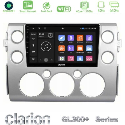Clarion GL300+ Series 4Core Android11 4+64GB Toyota FJ 2007-2014 Navigation Multimedia Tablet 9