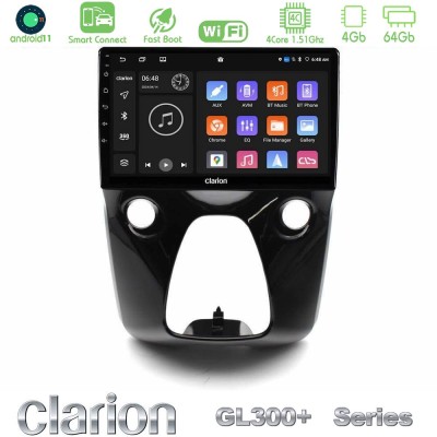 Clarion GL300+ Series 4Core Android11 4+64GB  Toyota Aygo | Citroen C1 | Peugeot 108 Navigation Multimedia 10