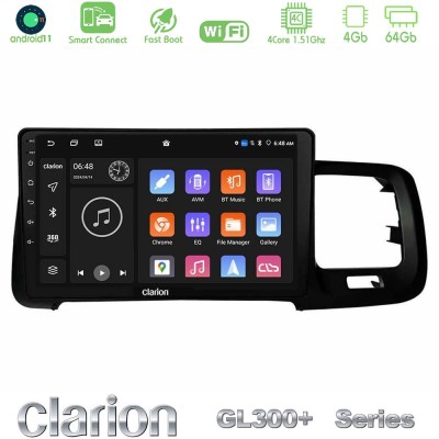Clarion GL300+ Series 4Core Android11 4+64GB  Volvo S60 2010-2018 Navigation Multimedia Tablet 9