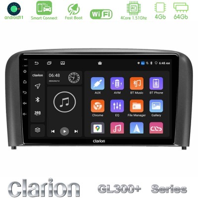 Clarion GL300+ Series 4Core Android11 4+64GB  Volvo S80 1998-2006 Navigation Multimedia Tablet 9
