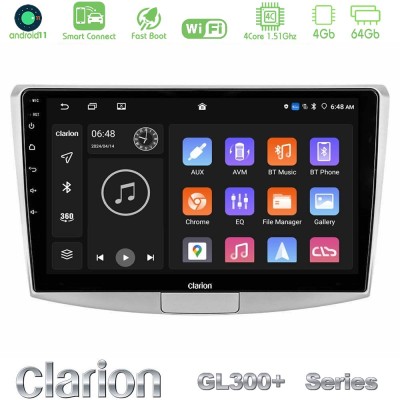 Clarion GL300+ Series 4Core Android11 4+64GB  VW Passat Navigation Multimedia Tablet 10