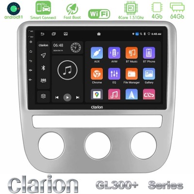 Clarion GL300+ Series 4Core Android11 4+64GB  VW Scirocco 2008-2014 Navigation Multimedia Tablet 9