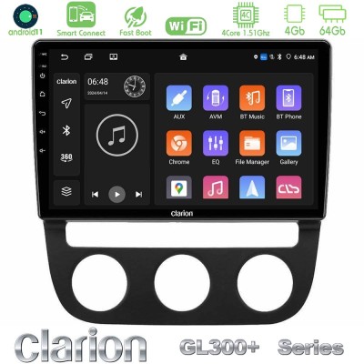 Clarion GL300+ Series 4Core Android11 4+64GB  VW Jetta Navigation Multimedia Tablet 10