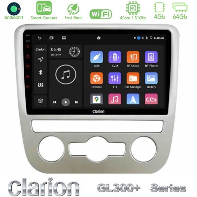 Clarion GL300+ Series 4Core Android11 4+64GB  VW Scirocco 2008 – 2014 Navigation Multimedia Tablet 9