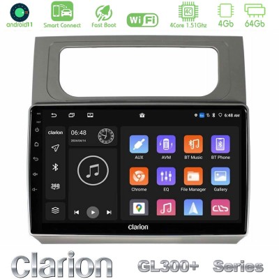 Clarion GL300+ Series 4Core Android11 4+64GB  VW Touran 2011-2015 Navigation Multimedia Tablet 10