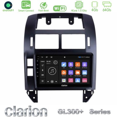 Clarion GL300+ Series 4Core Android11 4+64GB  VW Polo 2002-2009 Navigation Multimedia Tablet 9