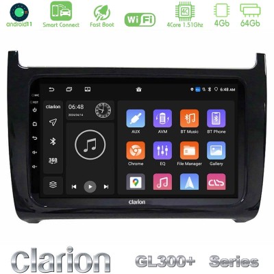 Clarion GL300+ Series 4Core Android11 4+64GB  Vw Polo Navigation Multimedia Tablet 9