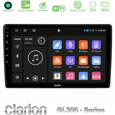 Clarion GL300 Series Alfa Romeo Giulietta 2014-2021 4Core Android11 2+32GB Navigation Multimedia Tablet 10