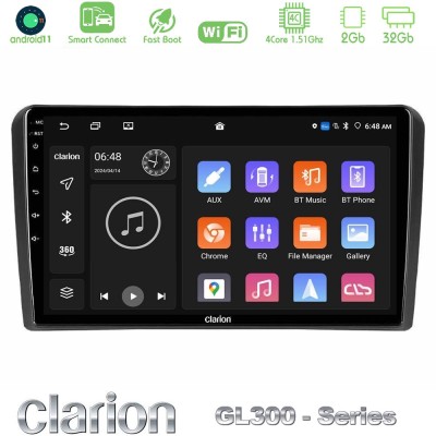 Clarion GL300 Series 4Core Android11 2+32GB Audi A3 8P Navigation Multimedia Tablet 9