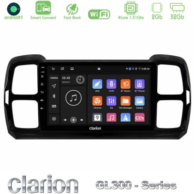 Clarion GL300 Series Citroen DS5 Aircross 2017-2021 4Core Android11 2+32GB Navigation Multimedia Tablet 9