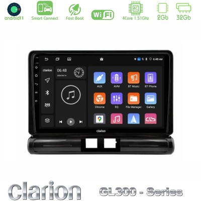 Clarion GL300 Series 4Core Android11 2+32GB Citroen C3 2016-> Navigation Multimedia Tablet 9
