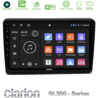 Clarion GL300 Series 4Core Android11 2+32GB Citroen C5 2008-2019 Navigation Multimedia Tablet 10