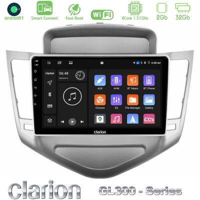 Clarion GL300 Series 4Core Android11 2+32GB Chevrolet Cruze 2009-2012 Navigation Multimedia Tablet 9
