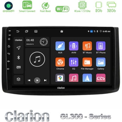 Clarion GL300 Series 4Core Android11 2+32GB Chevrolet Aveo 2006-2010 Navigation Multimedia Tablet 9