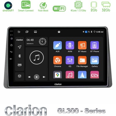 Clarion GL300 Series 4Core Android11 2+32GB Dacia Duster 2019-> Navigation Multimedia Tablet 10