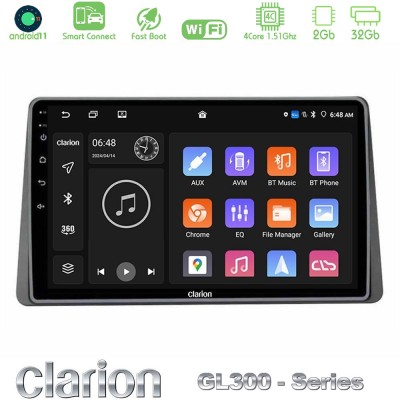 Clarion GL300 Series Renault Arkana 2019-> 4Core Android11 2+32GB Navigation Multimedia Tablet 10