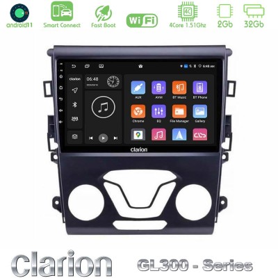 Clarion GL300 Series 4Core Android11 2+32GB Ford Mondeo 2014-2017 Navigation Multimedia Tablet 9